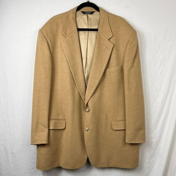 Vintage Gordon Thomas 100% Camel Blazer Mens 48L Oversized Layering Unisex - Picture 1 of 15